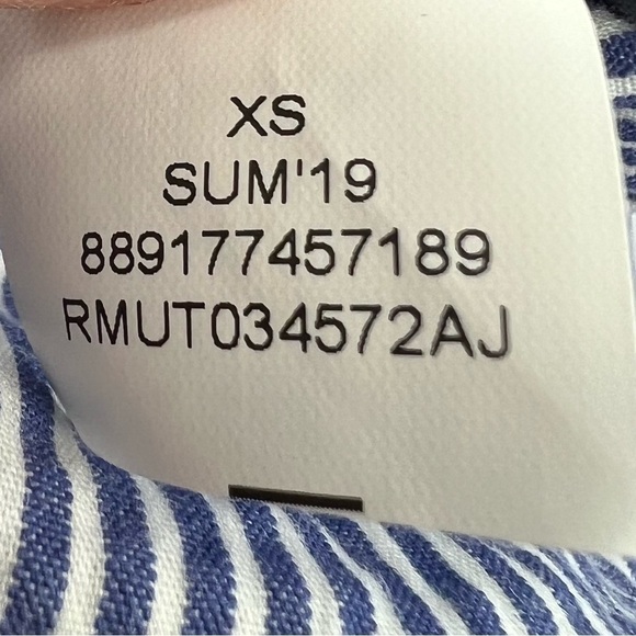 RACHEL Rachel Roy Blue White Striped Off Shoulder Peasant Top Size XS Women’s - Picture 6 of 7